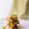 Pistachio Chocolate Blondie Slice