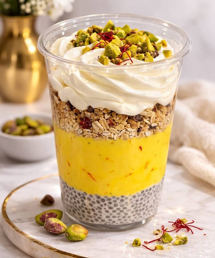 Saffron Pistachio High Protein Parfait